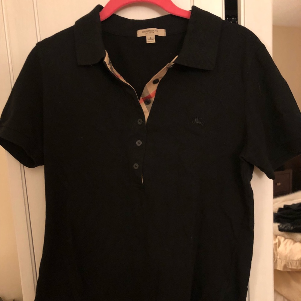 Women’s black Burberry polo size large